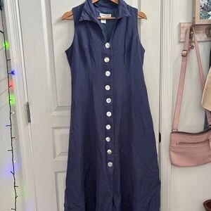 Coldwater Creek Linen Button-Down Dress